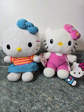 Hello Kitty 2-Mini Plush – 6" Collectible Sanrio Stuffed Toys Blue Skirt